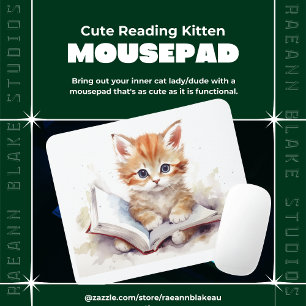 Tapis De Souris Cute Lecture Kitten Mousepad