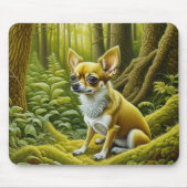 Tapis De Souris Cute Little Chihuahua Assis dans les bois (Devant)