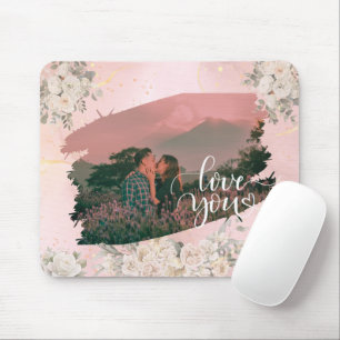 Tapis De Souris Cute Lote You Photo Personnalisée Pour Couple Rose