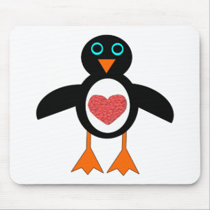 Tapis De Souris Cute Love Coeur Penguin Mousepad