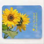 Tapis De Souris Cute Love Inspiration Sunflowers Upload Photo Text<br><div class="desc">Cute mousepad with two sunflowers to express your love for a friend who is an inspiration in your life. Works great for birthdays! Just make sure you remember to personalize the text -- if you wish to,  of course.</div>