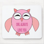 Tapis De Souris Cute Love Message Owl Mousepad (Devant)
