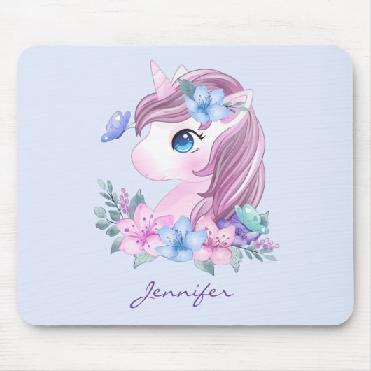 Tapis De Souris Cute & Magique Baby Unicorne avec gros yeux (Devant)