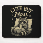 Tapis De Souris Cute Mais Feral Raccoon Cosy Mème Café Chaos Vint (Devant)