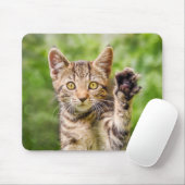 Tapis De Souris Cute Maneki Neko Chat Kitten Drôle Pose De Reprise (Avec souris)