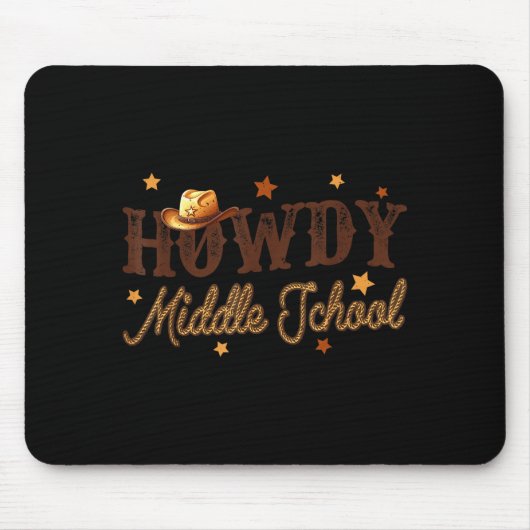 Tapis De Souris Cute Middle School Teacher Rodeo Western Howdy Mid (Devant)