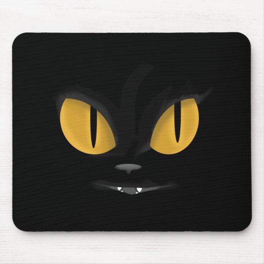 Tapis De Souris Cute Mischievous Chat Noir avec les doigts (Devant)