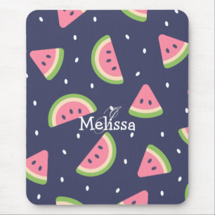 Tapis De Souris Cute moderne Motif de pastèque rose verte