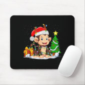 Tapis De Souris Cute Monkey Santa Christmas Tree Lights Xmas Pajam (Avec souris)