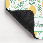 Tapis De Souris Cute Motif citron avec Monogramme vert (Coin)