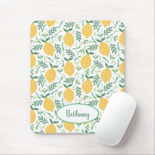 Tapis De Souris Cute Motif citron avec Monogramme vert