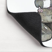 Tapis De Souris Cute Mouse Standing on Rocks, with Mushrooms (Coin)