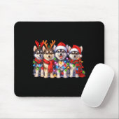 Tapis De Souris Cute Msky Christmas Dogs With Lights Long Sleeve (Avec souris)