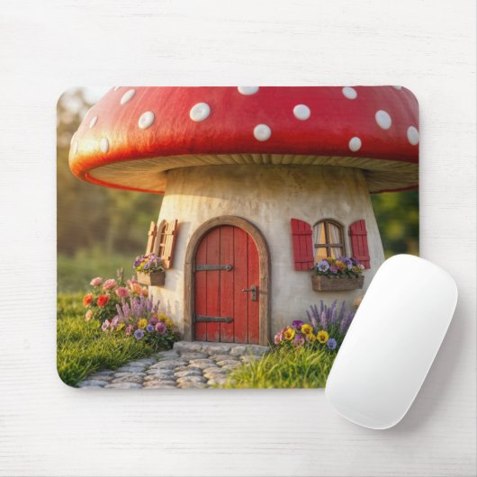 Tapis De Souris Cute Mushroom Cottage (Avec souris)