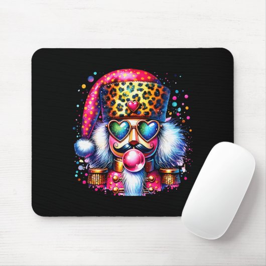 Tapis De Souris Cute Nutcracker Blowing Bubble Gum Nk Christmas Pa (Avec souris)