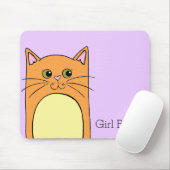 Tapis De Souris Cute Orange Chat fille Boss (Avec souris)