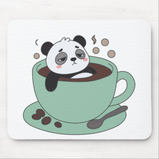Tapis De Souris Cute Panda In Coffee Cup Coffee Lover Gift