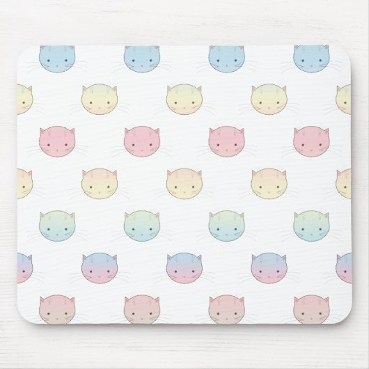 Tapis De Souris Cute Pastel Kitty Chat Façades Motif (Devant)