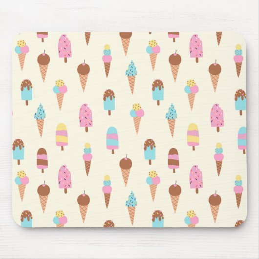Tapis De Souris Cute Pastel Motif de crème glacée (Devant)