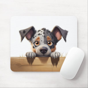 Tapis De Souris Cute Peeking Australian Cattle Dog