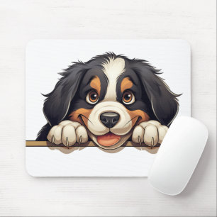 Tapis De Souris Cute Peeking Bernese Mountain Dog
