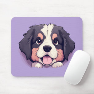 Tapis De Souris Cute Peeking Bernese Mountain Dog Souris Pad