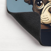 Tapis De Souris Cute Peeking Boston Terrier Dog (Coin)