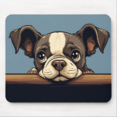 Tapis De Souris Cute Peeking Boston Terrier Dog (Devant)