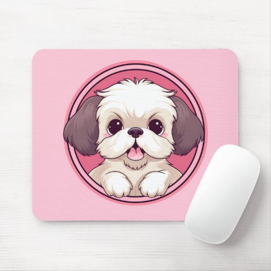 Tapis De Souris Cute Peeking Chih Tzu Chien (Avec souris)
