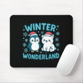 Tapis De Souris Cute Penguin And Lar Bear Winter Wonderland Christ (Avec souris)