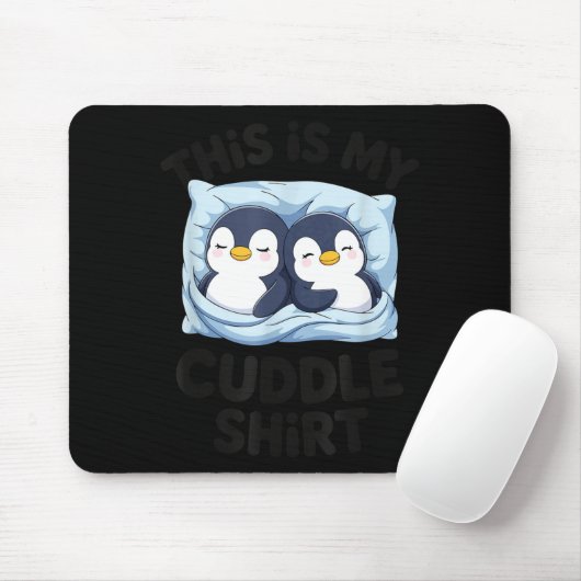 Tapis De Souris Cute Penguin Cuddle Cozy Sleep Matching Couple  (Avec souris)