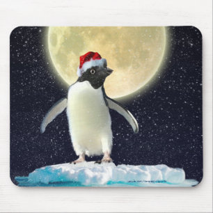 Tapis De Souris Cute Penguin & Winter Moon Christmas Mousemat