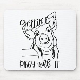 Tapis De Souris Cute Pig Sassy Fermier Animal de ferme Pays
