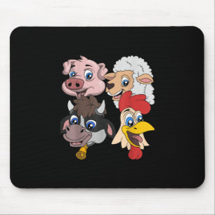 Tapis De Souris Cute Pig Sheep Cow