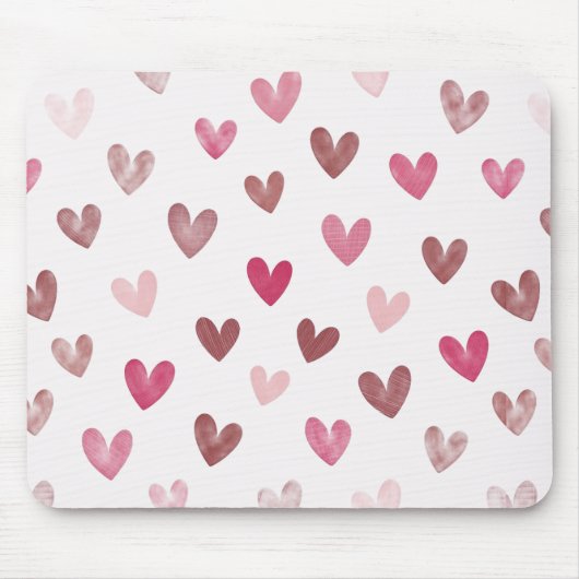Tapis De Souris Cute Pink Heart Pattern – Romantic &Stylish Design (Devant)