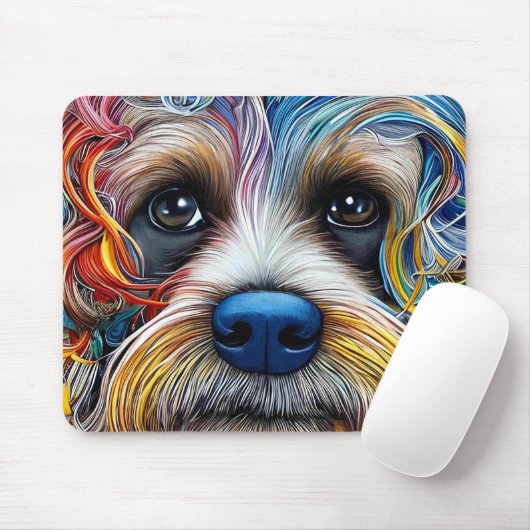 Tapis De Souris Cute Pop Art Terrier (Avec souris)