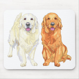 Tapis De Souris Cute Puppy Dog Gift White Yellow Golden Retriever