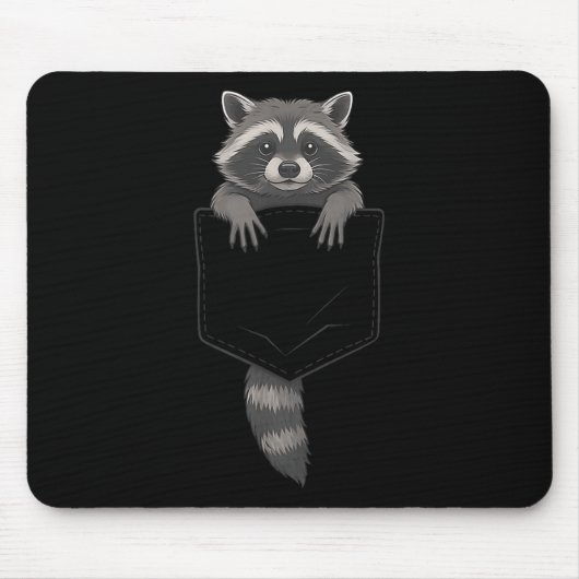Tapis De Souris Cute Raccoon Cket Drôle Pour Hommes Femmes Enfant (Devant)