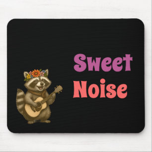 Tapis De Souris Cute Raccoon Jouer Guitare Unique Design animal