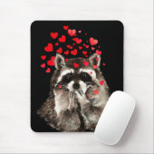 Tapis De Souris Cute Raccoon souffler Baisers Amour Coeurs (Avec souris)