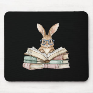 Tapis De Souris Cute Reading Bunny Gles Livres Bookworm Reader Tea