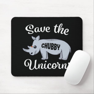 Tapis De Souris Cute Rhino Sauvez Les Unicornes Du Chubby