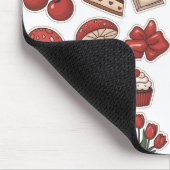 Tapis De Souris Cute rouge esthétique Champagne de fraise Dessert (Coin)