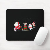 Tapis De Souris Cute Santa Claus Ice Skating With Friends - Family (Avec souris)