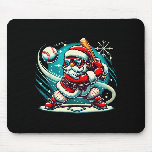 Tapis De Souris Cute Santa Claus Playing Baseball Boys Kids Teens (Devant)