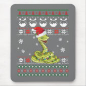 Tapis De Souris Cute serpent laide doux Noël Light Pyjama (Devant)
