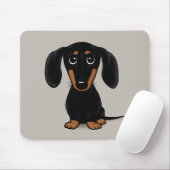 Tapis De Souris Cute Short Haired Black et Tan Dachshund (Avec souris)
