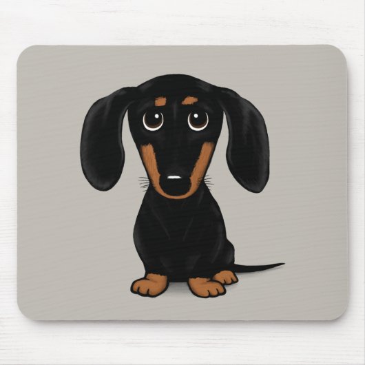 Tapis De Souris Cute Short Haired Black et Tan Dachshund (Devant)