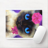 Tapis De Souris Cute Siamese Chat Peinture Animal Art (Avec souris)