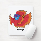 Tapis De Souris Cute Siamese combat poisson betta dessin (Avec souris)